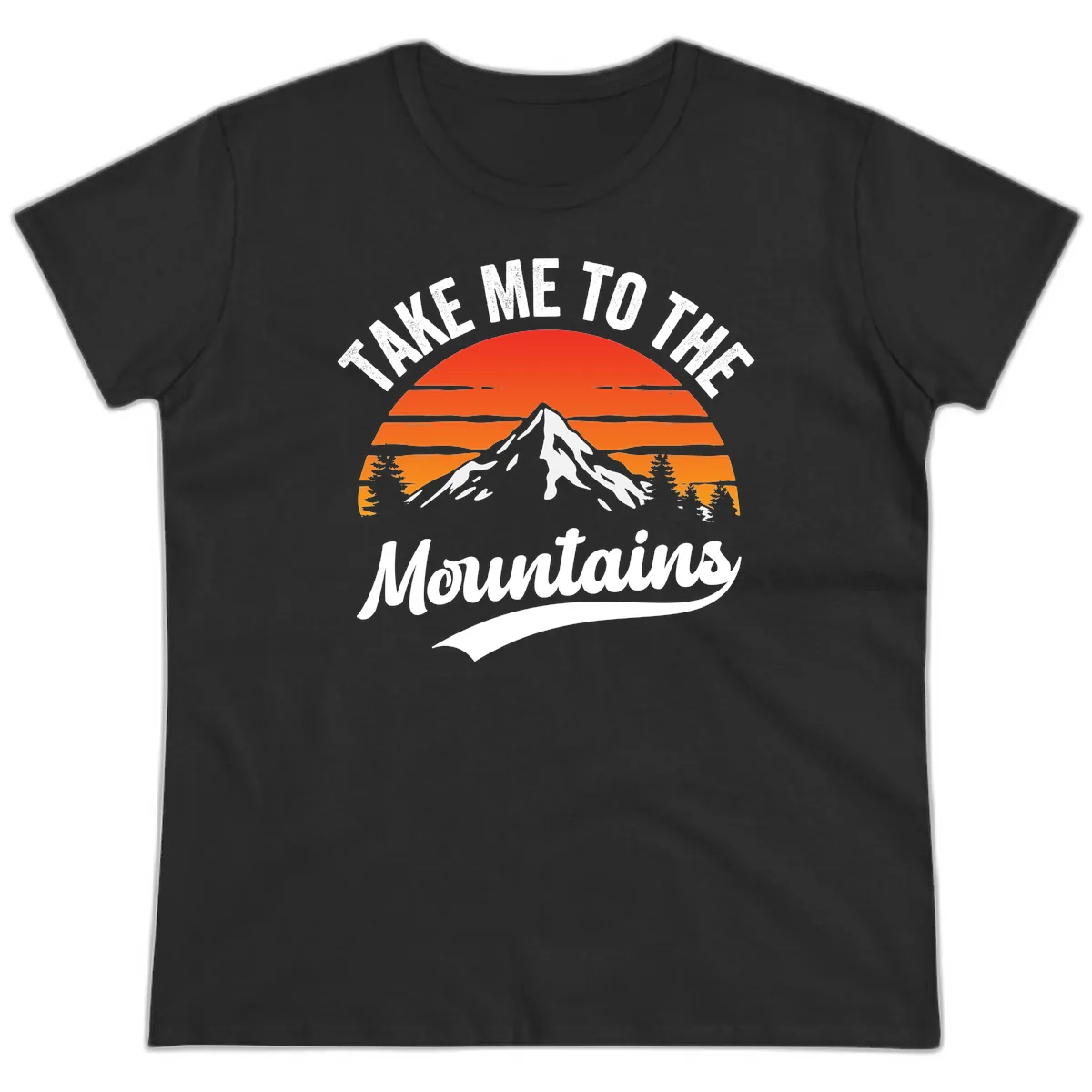 Take Me To The Mountains Ladies Tee in Black