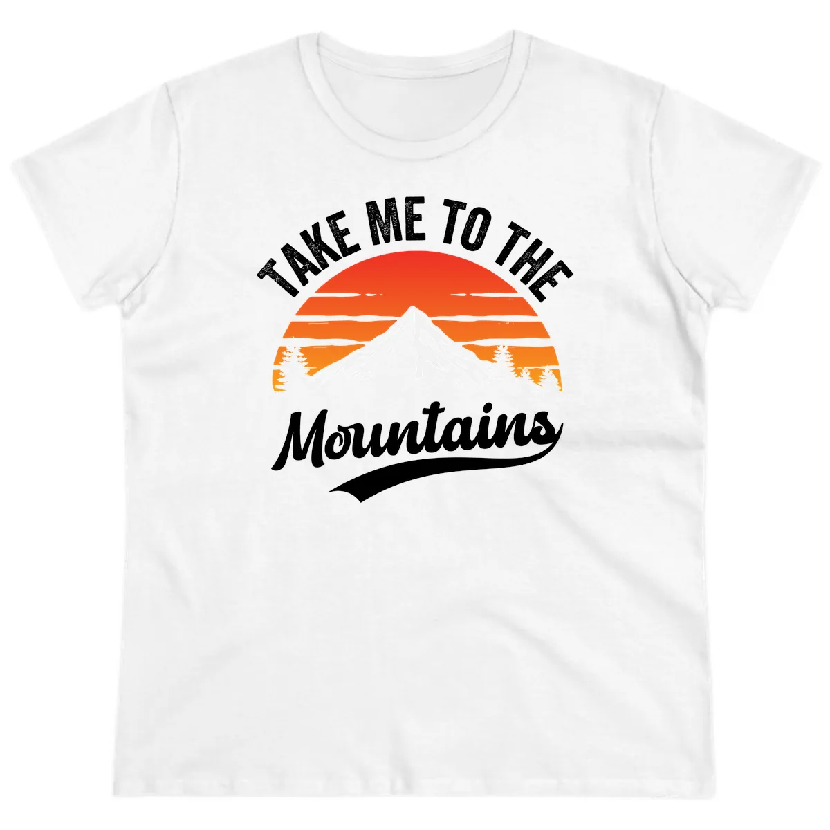 Take Me To The Mountains Ladies Tee in White