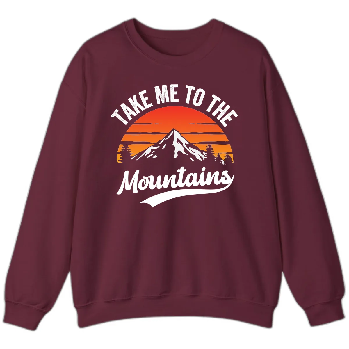 Take Me To The Mountains Sweatshirt in Maroon