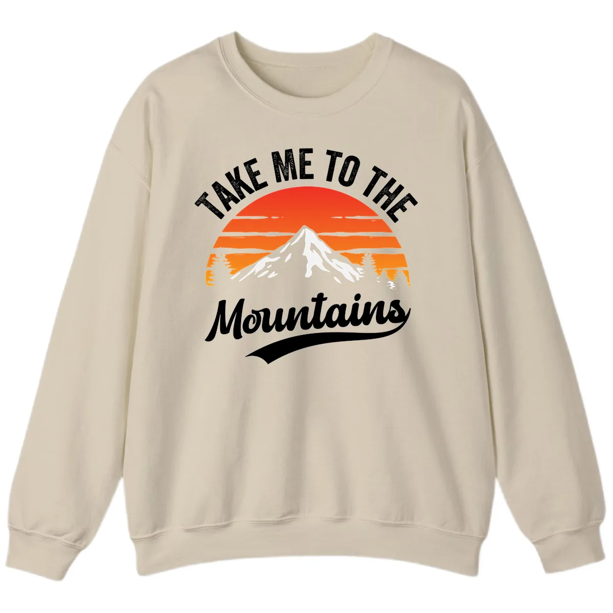 Take Me To The Mountains Sweatshirt in Sand