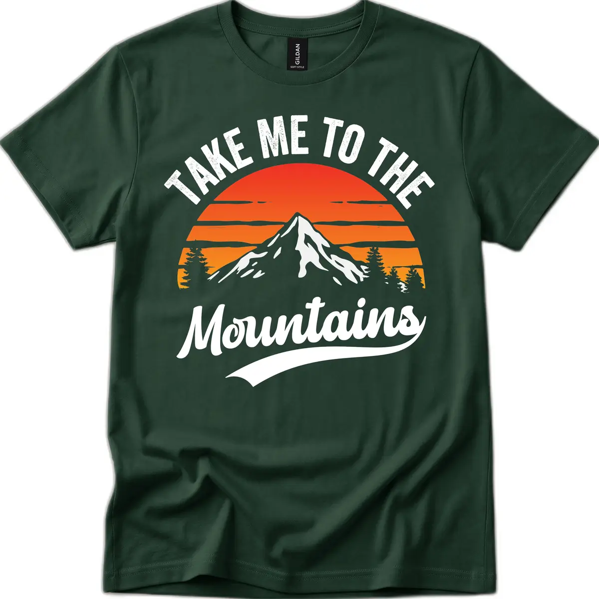 Take Me To The Mountains T-Shirt in Forest Green