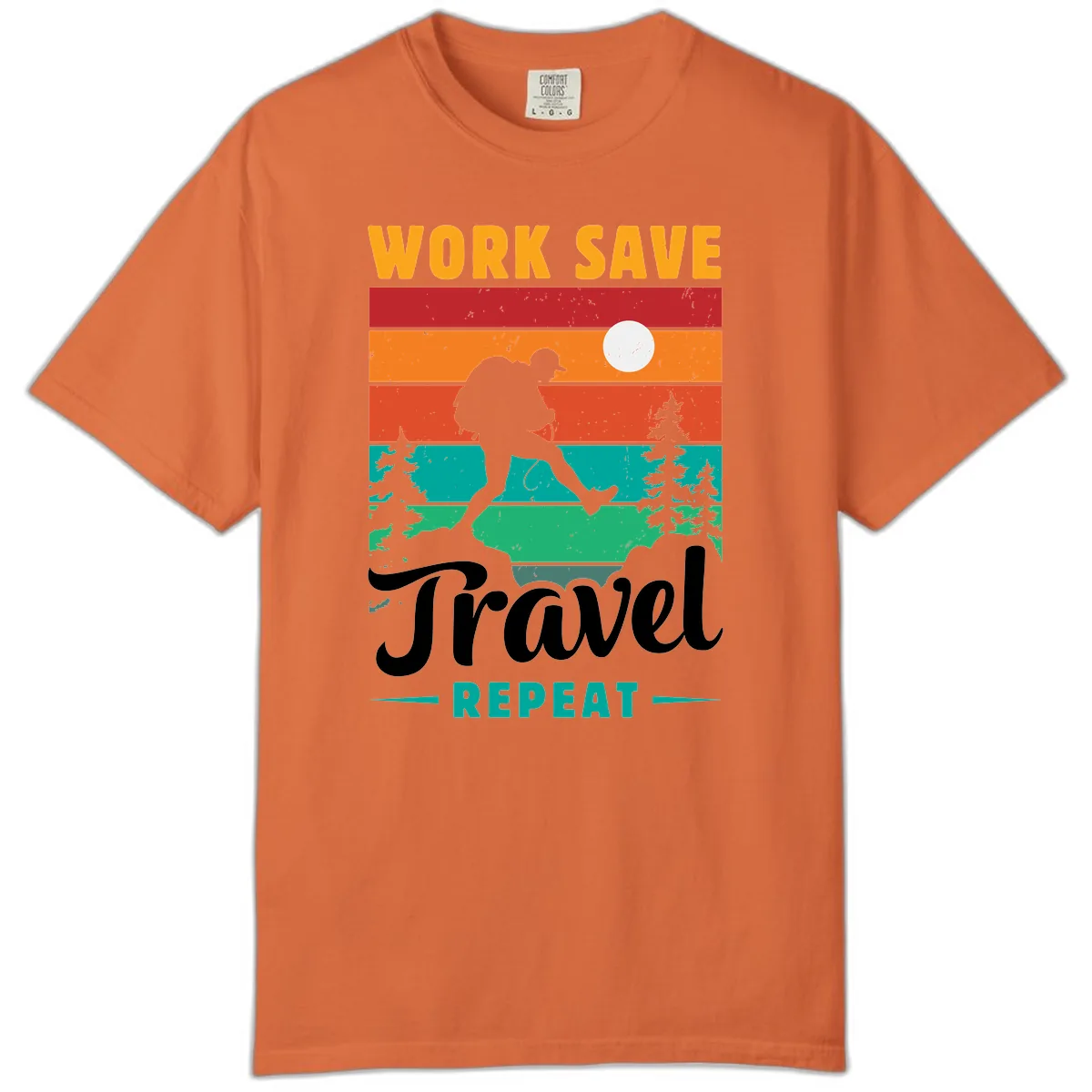 Work Save Travel Repeat Comfort Color in Burnt Orange