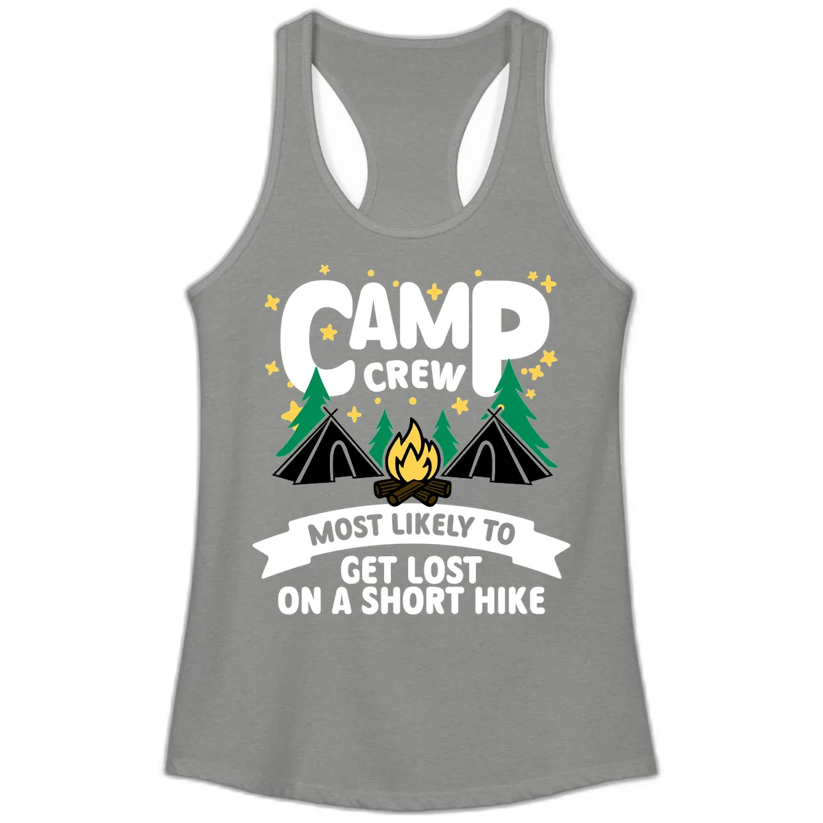 Camp Crew Most Likely To Get Lost Ladies Tank in Heather Grey