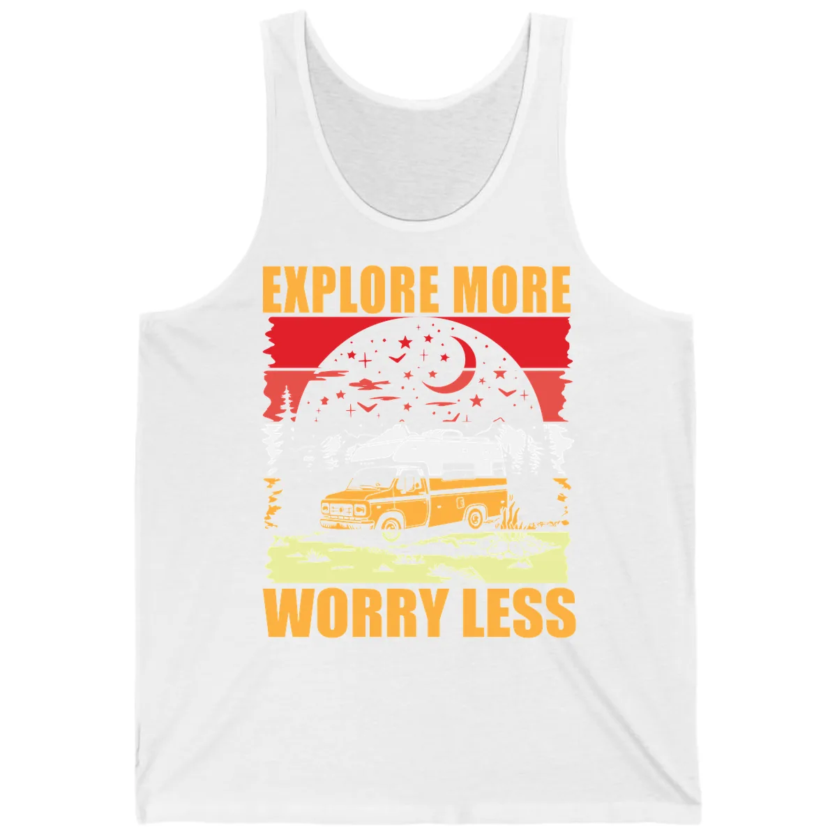 Explore More Worry Less Camping Adventure Tank in White