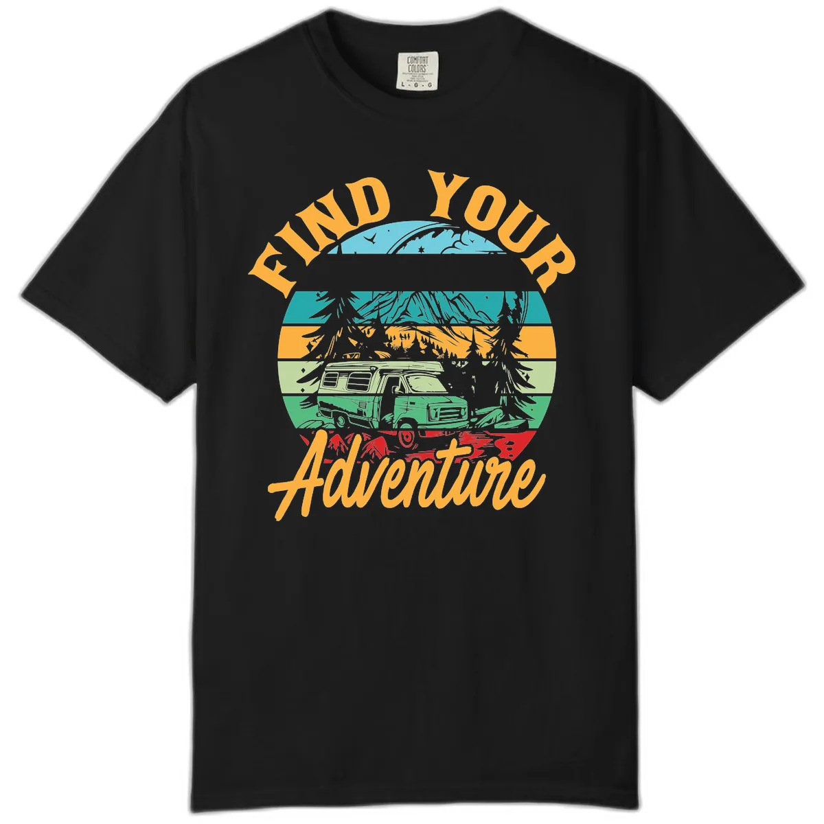 Find Your Adventure Camper Van Comfort Color in Black