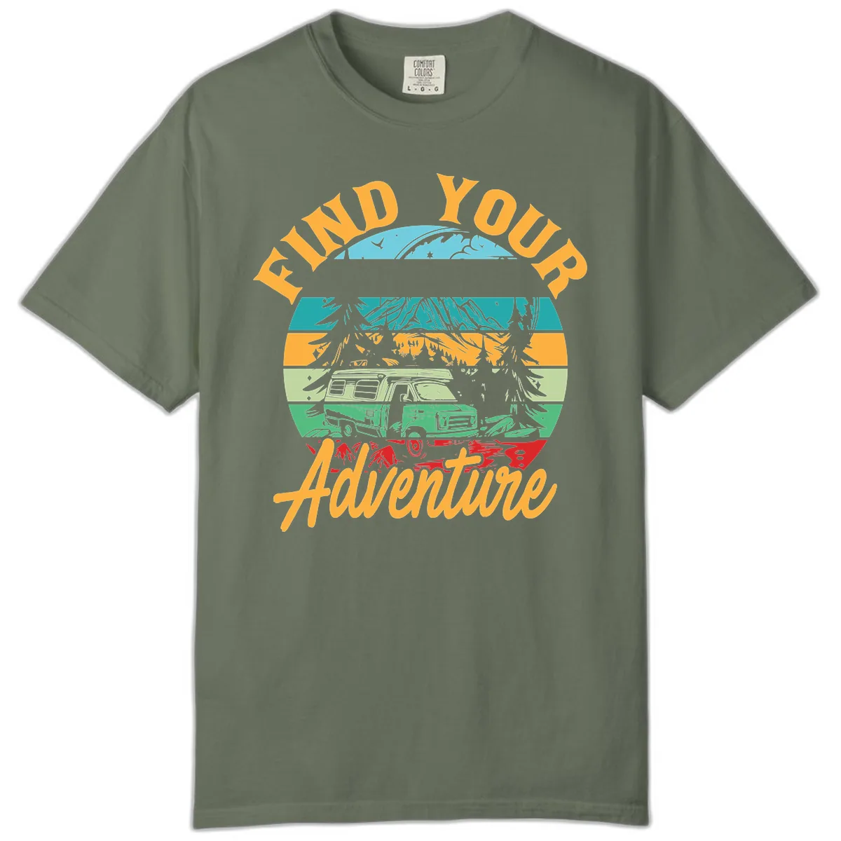 Find Your Adventure Camper Van Comfort Color in Moss