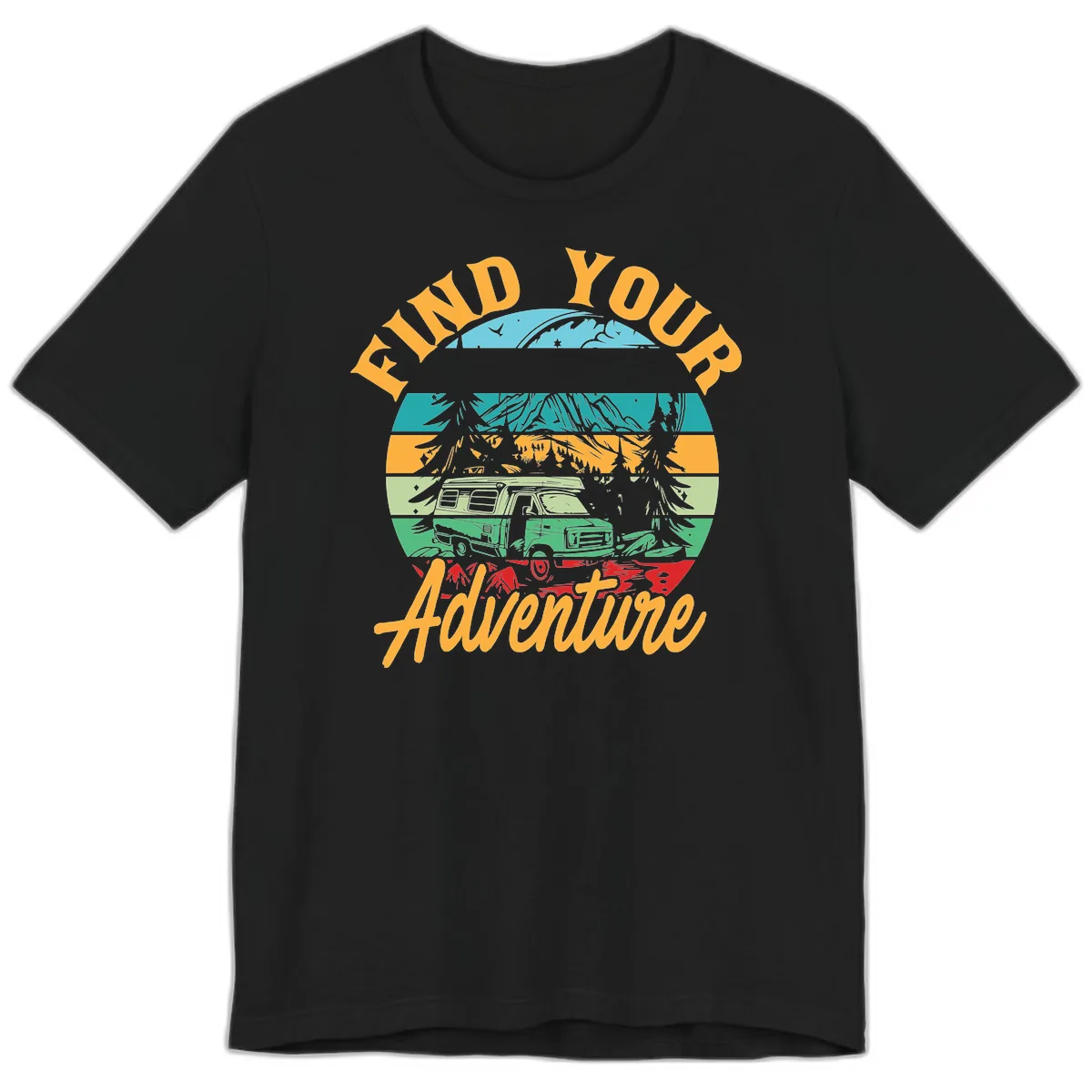 Find Your Adventure Camper Van Premium T-Shirt in Black