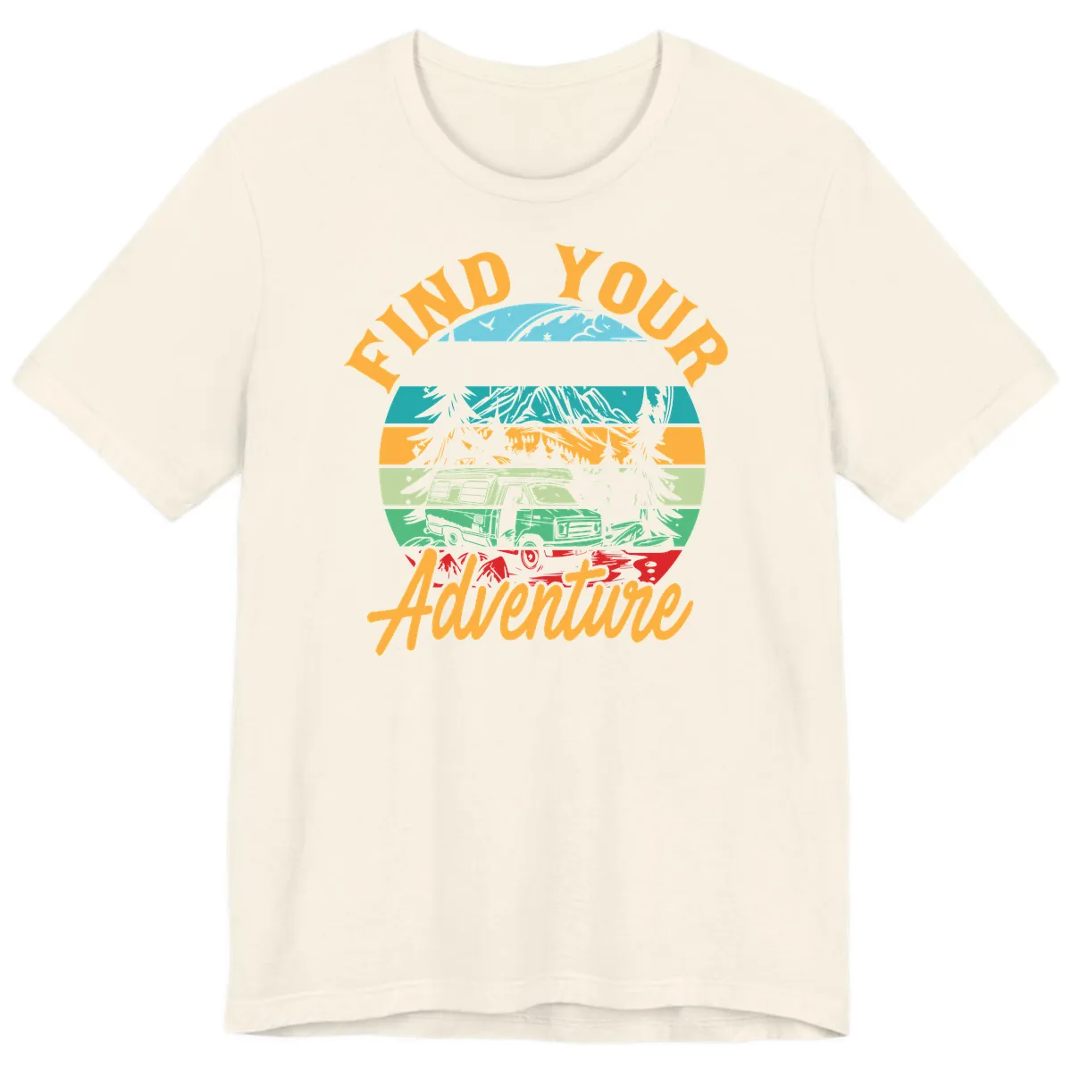 Find Your Adventure Camper Van Premium T-Shirt in Natural