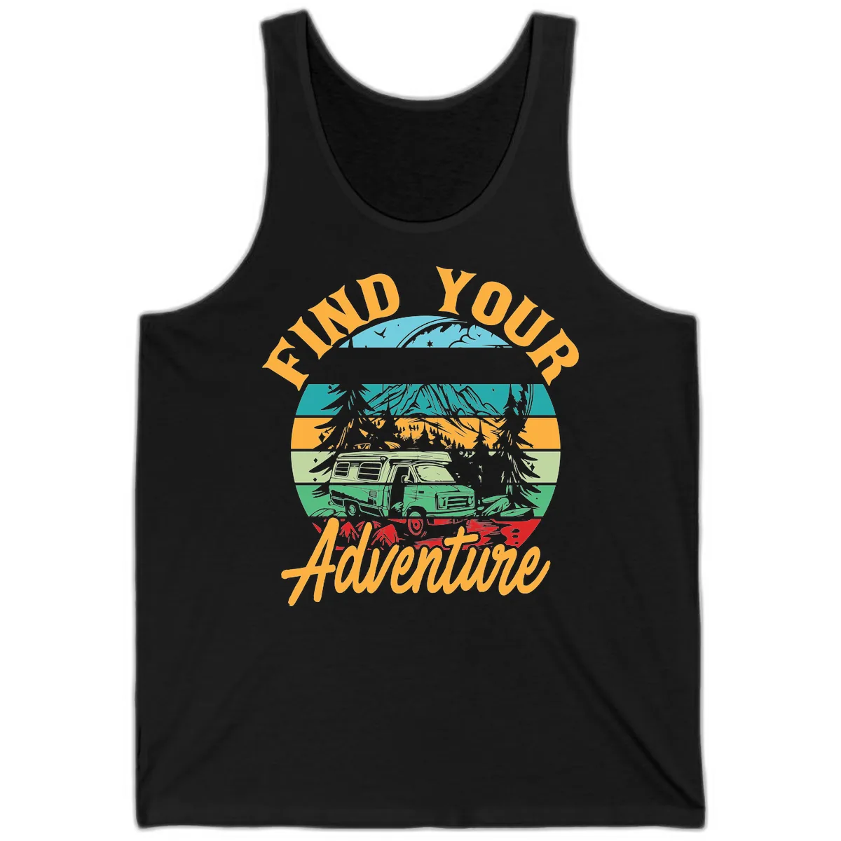 Find Your Adventure Camper Van Tank in Black