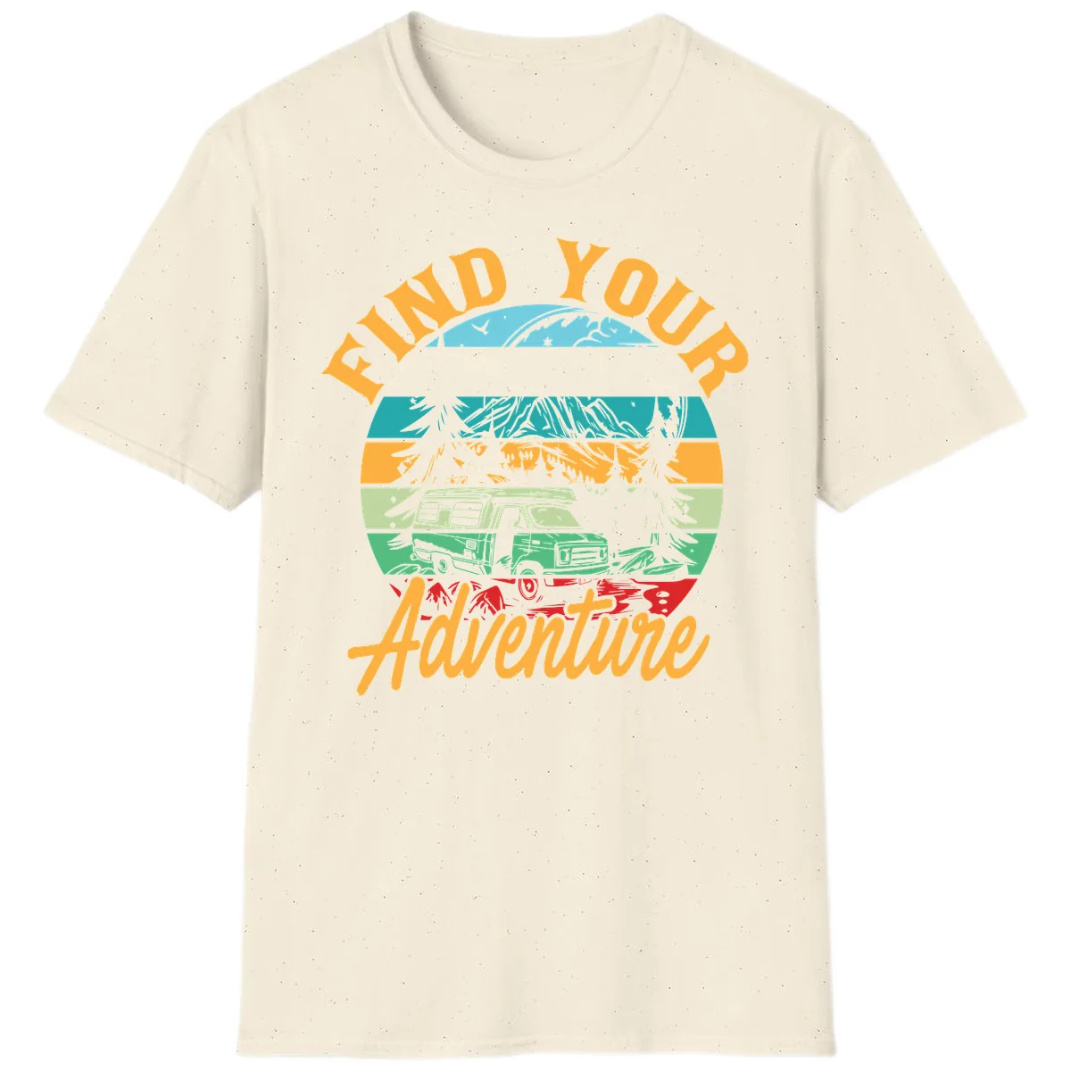 Find Your Adventure Camper Van T-Shirt in Natural