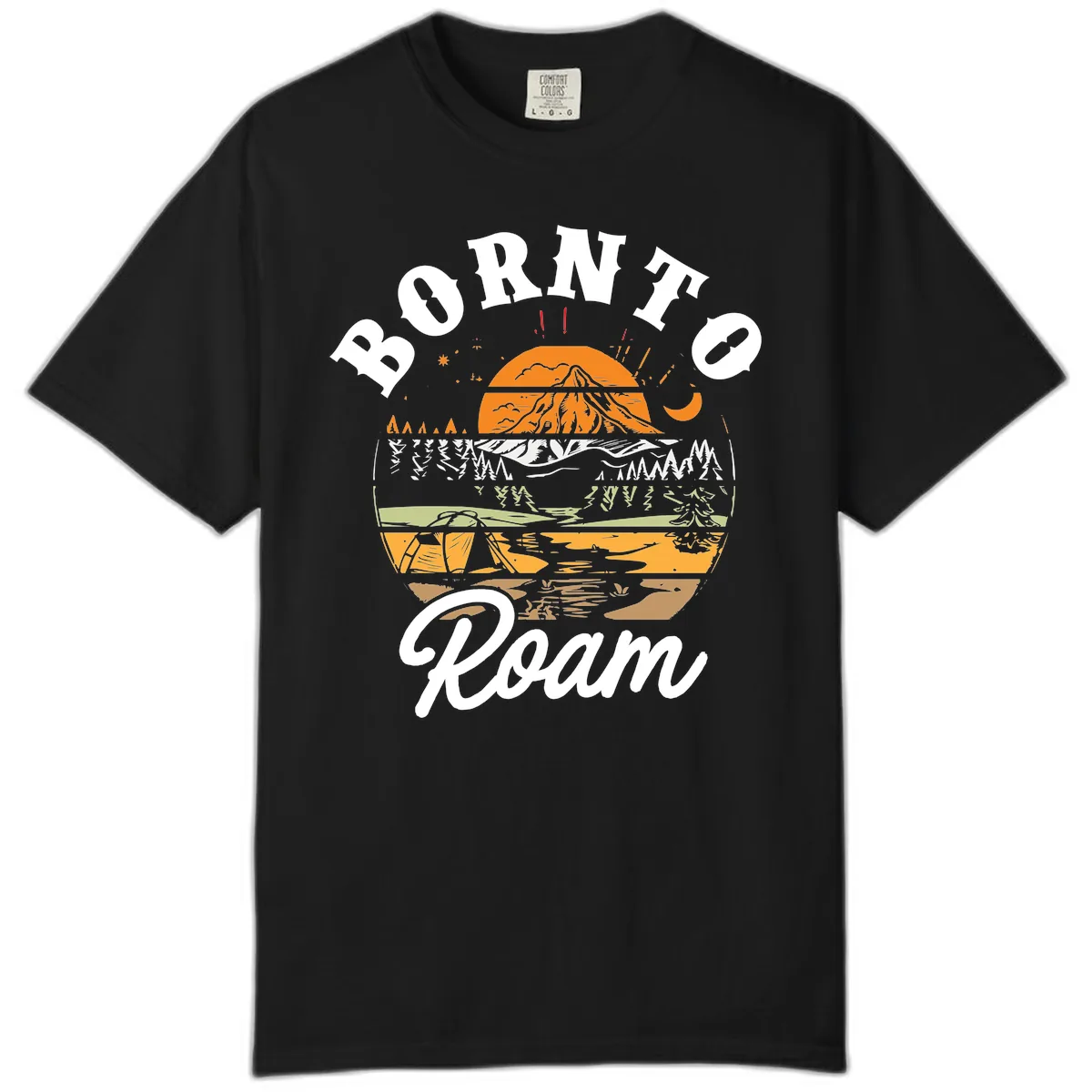 Born to Roam Mountain Landscape Comfort Color in Black