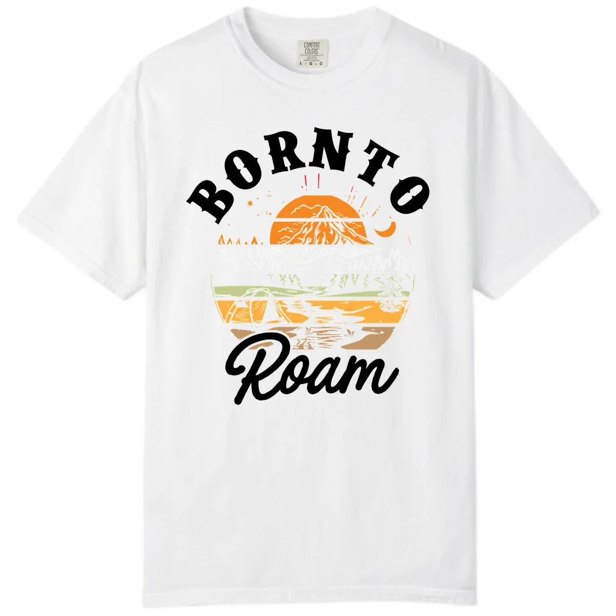 Born to Roam Mountain Landscape Comfort Color in White