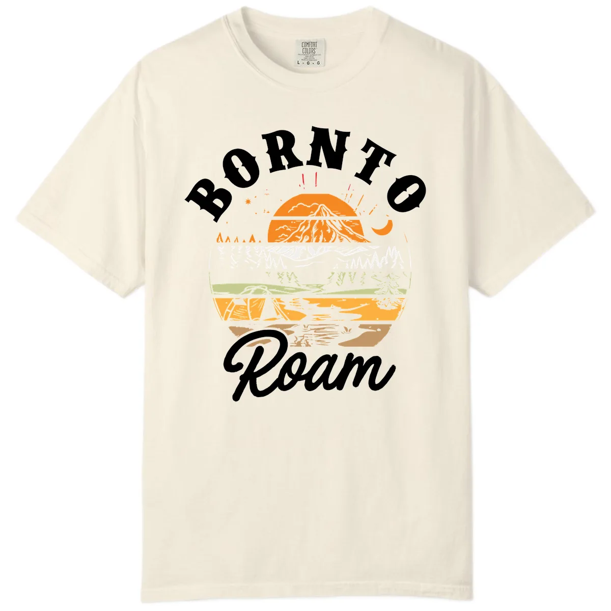Born to Roam Mountain Landscape Comfort Color in Ivory