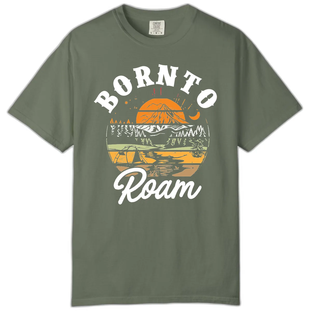 Born to Roam Mountain Landscape Comfort Color in Moss