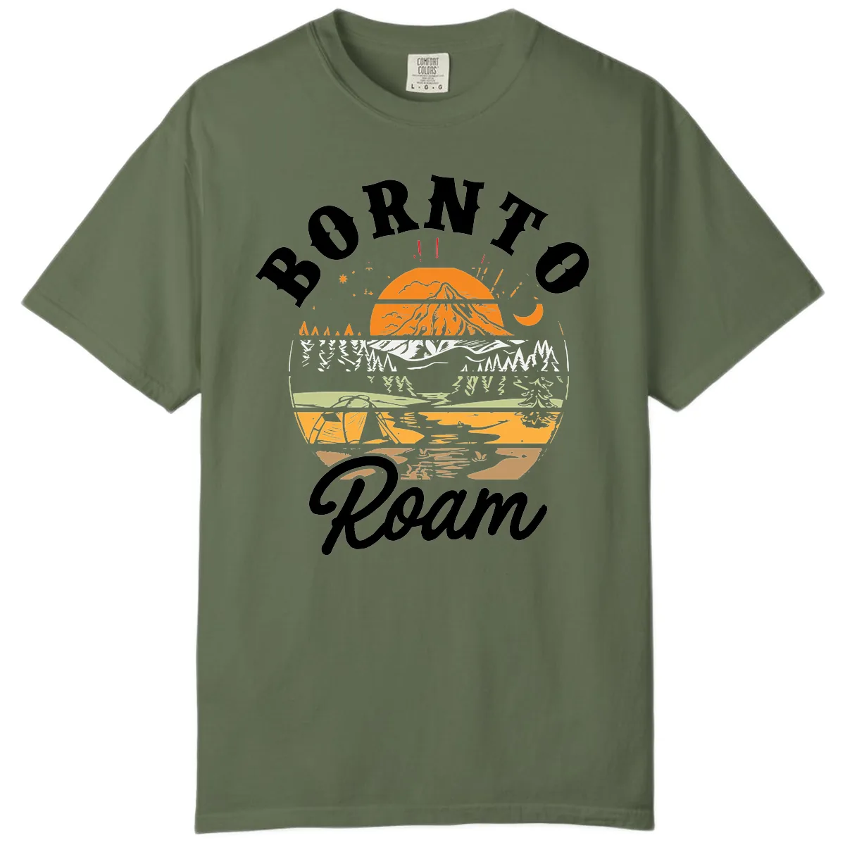 Born to Roam Mountain Landscape Comfort Color in Sage