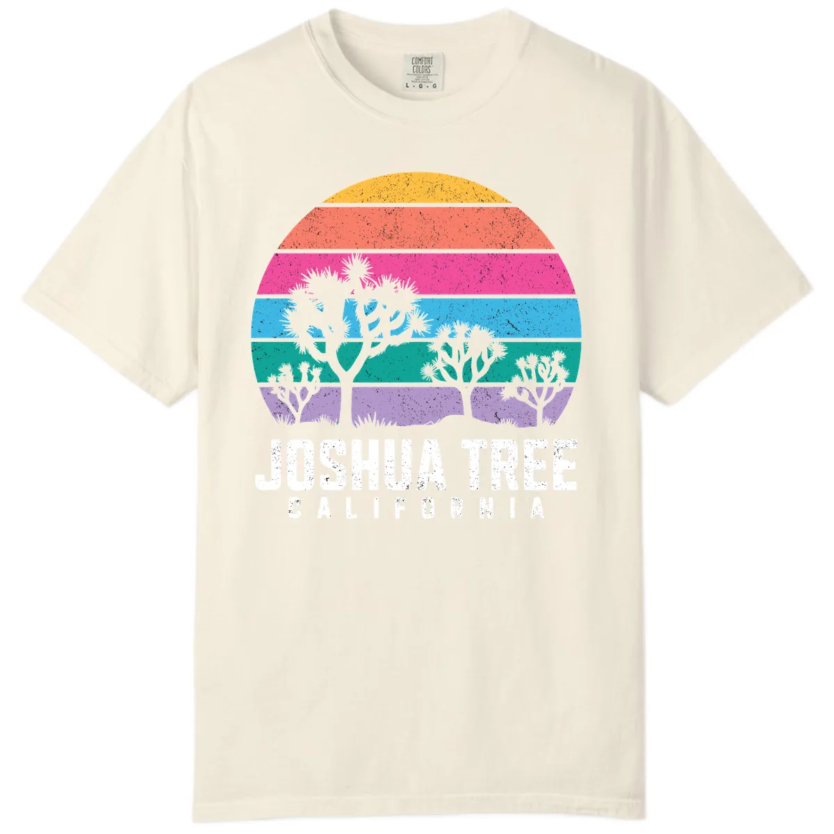 Joshua Tree California Sunset Stripes Comfort Color in Ivory