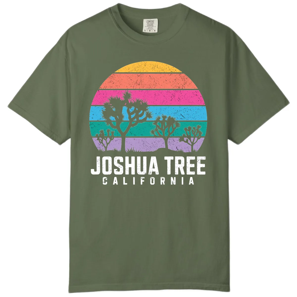 Joshua Tree California Sunset Stripes Comfort Color in Sage
