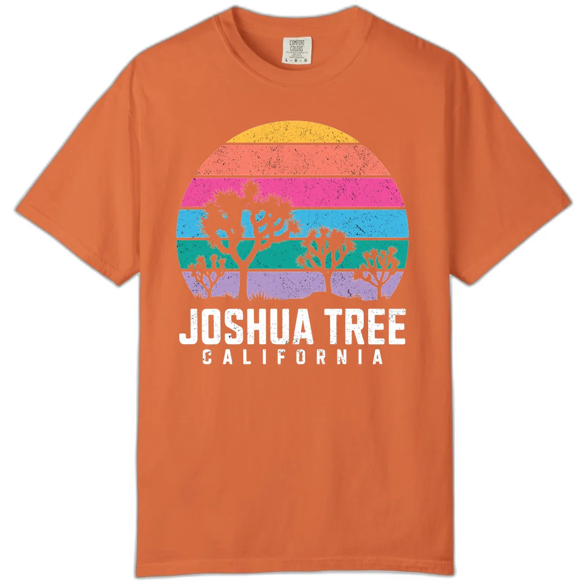 Joshua Tree California Sunset Stripes Comfort Color in Burnt Orange