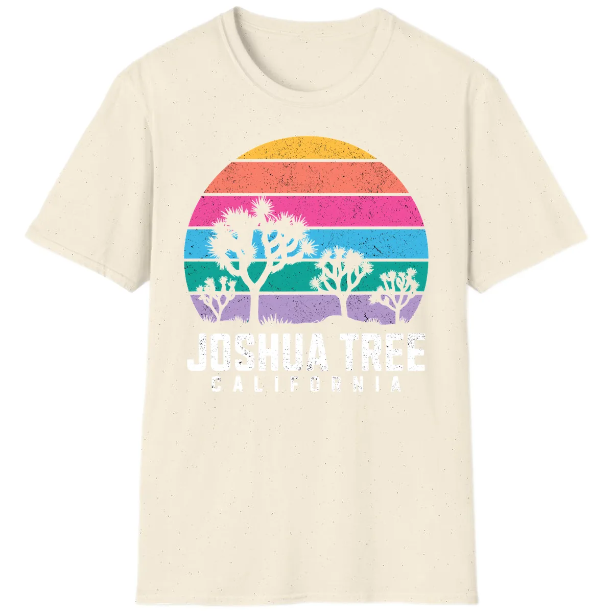 Joshua Tree California Sunset Stripes T-Shirt in Natural