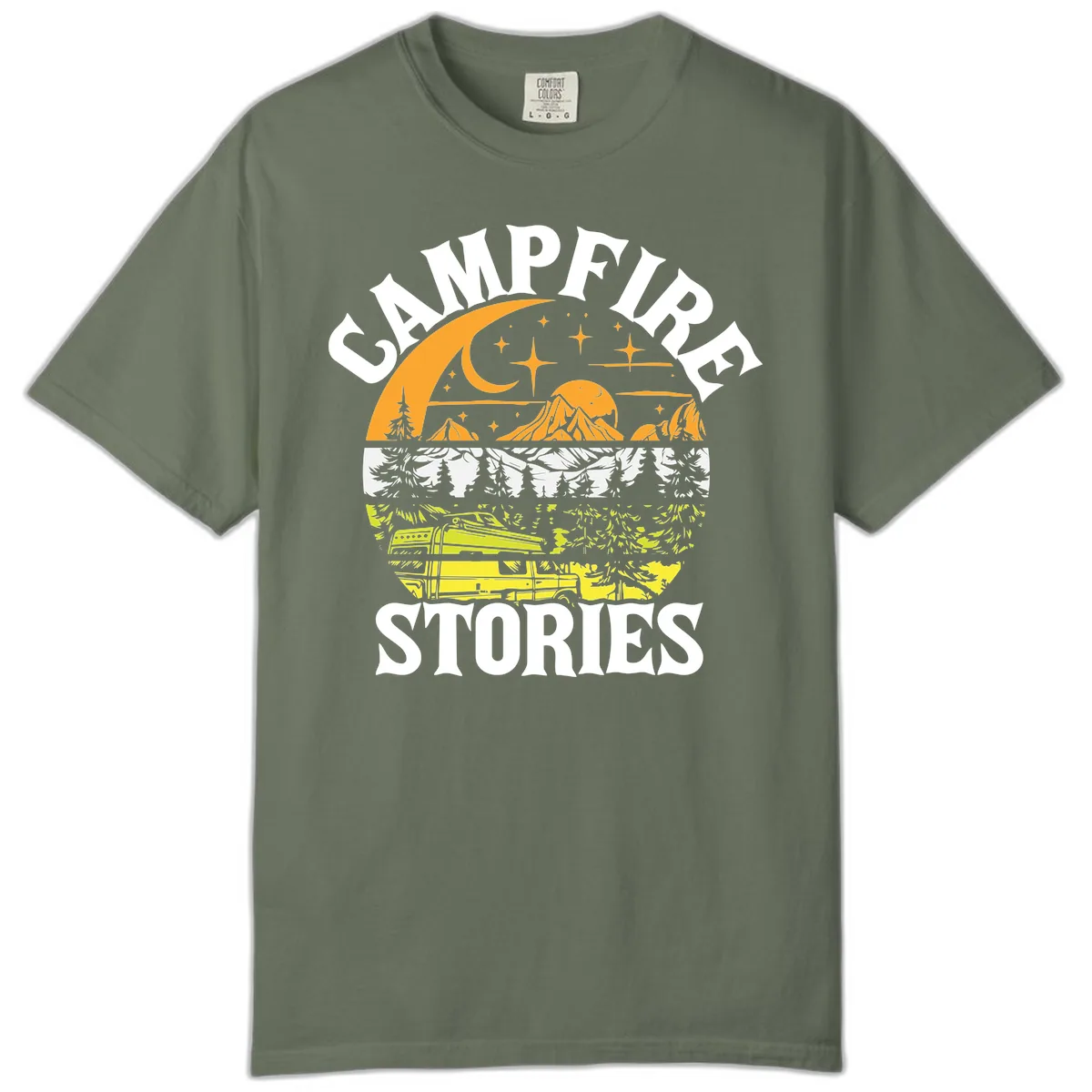 Campfire Stories Night Sky Comfort Color in Moss