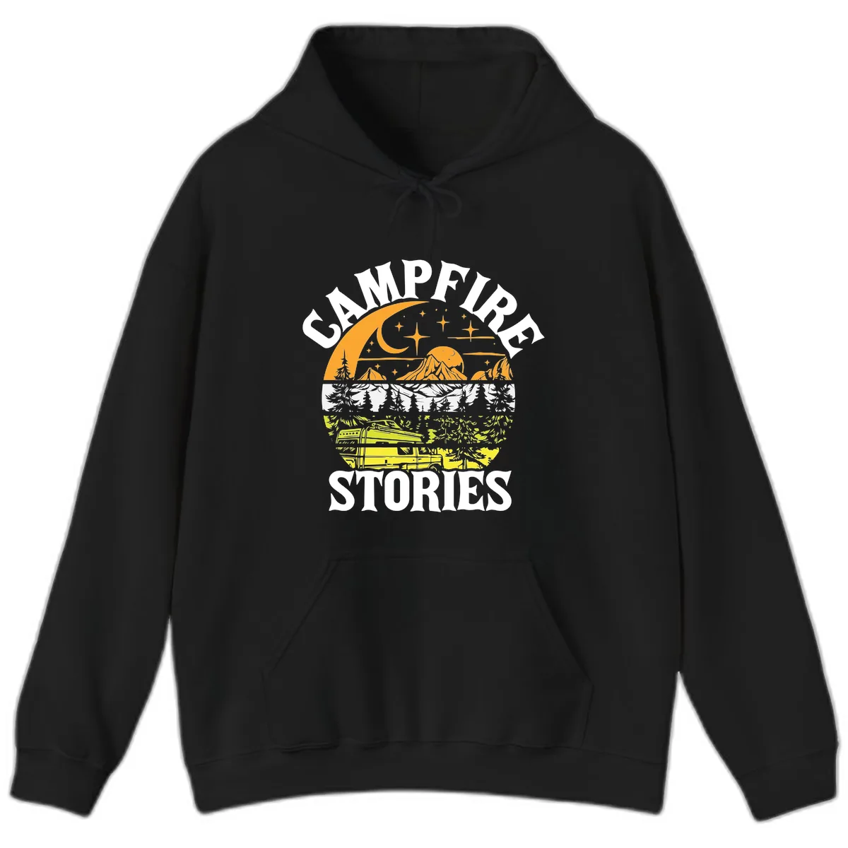Campfire Stories Night Sky Hoodie in Black