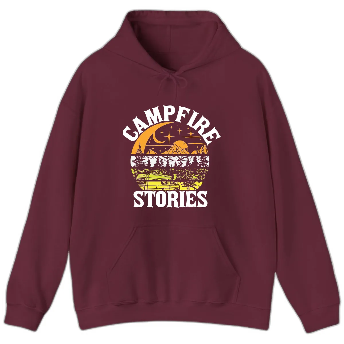 Campfire Stories Night Sky Hoodie in Maroon