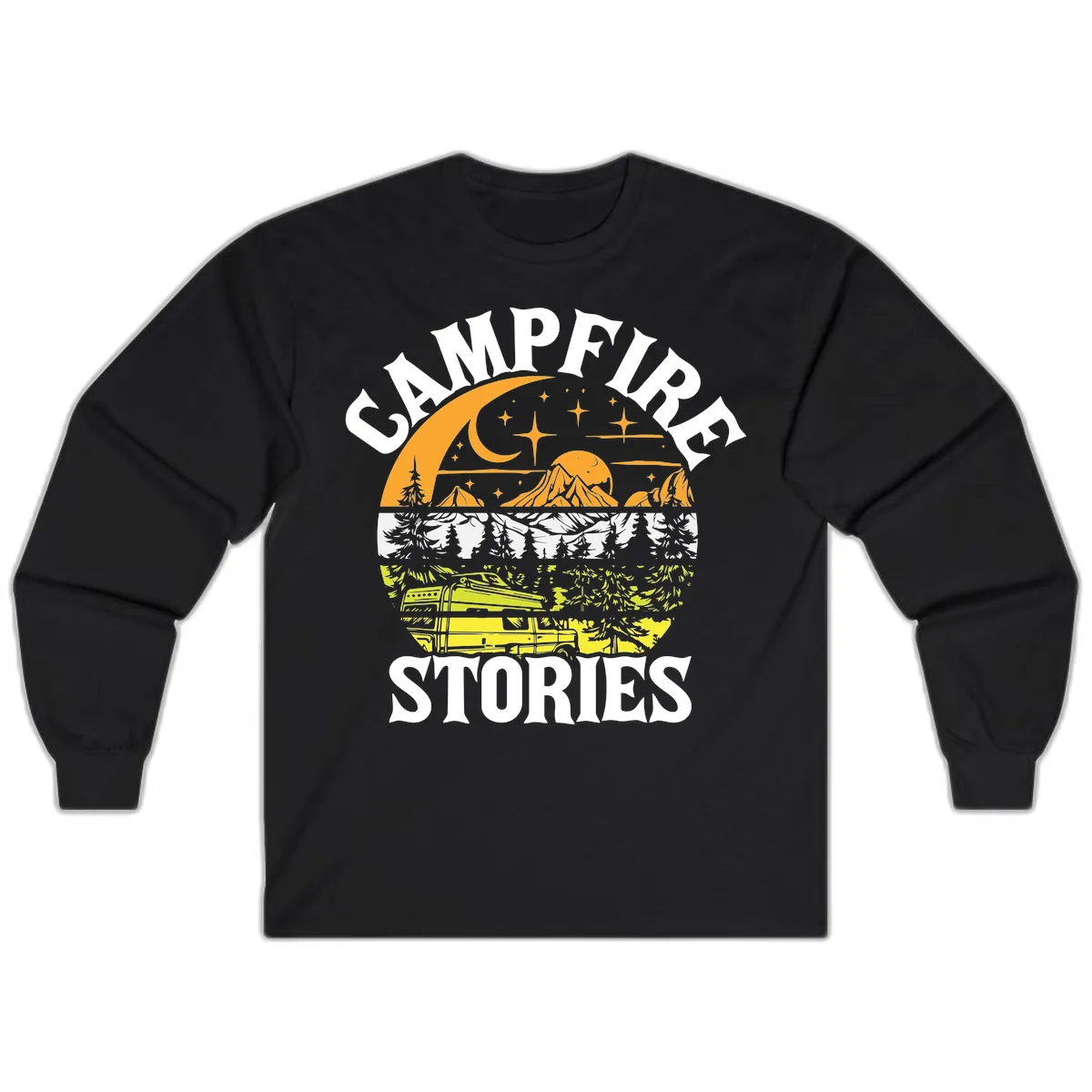 Campfire Stories Night Sky Long Sleeve in Black