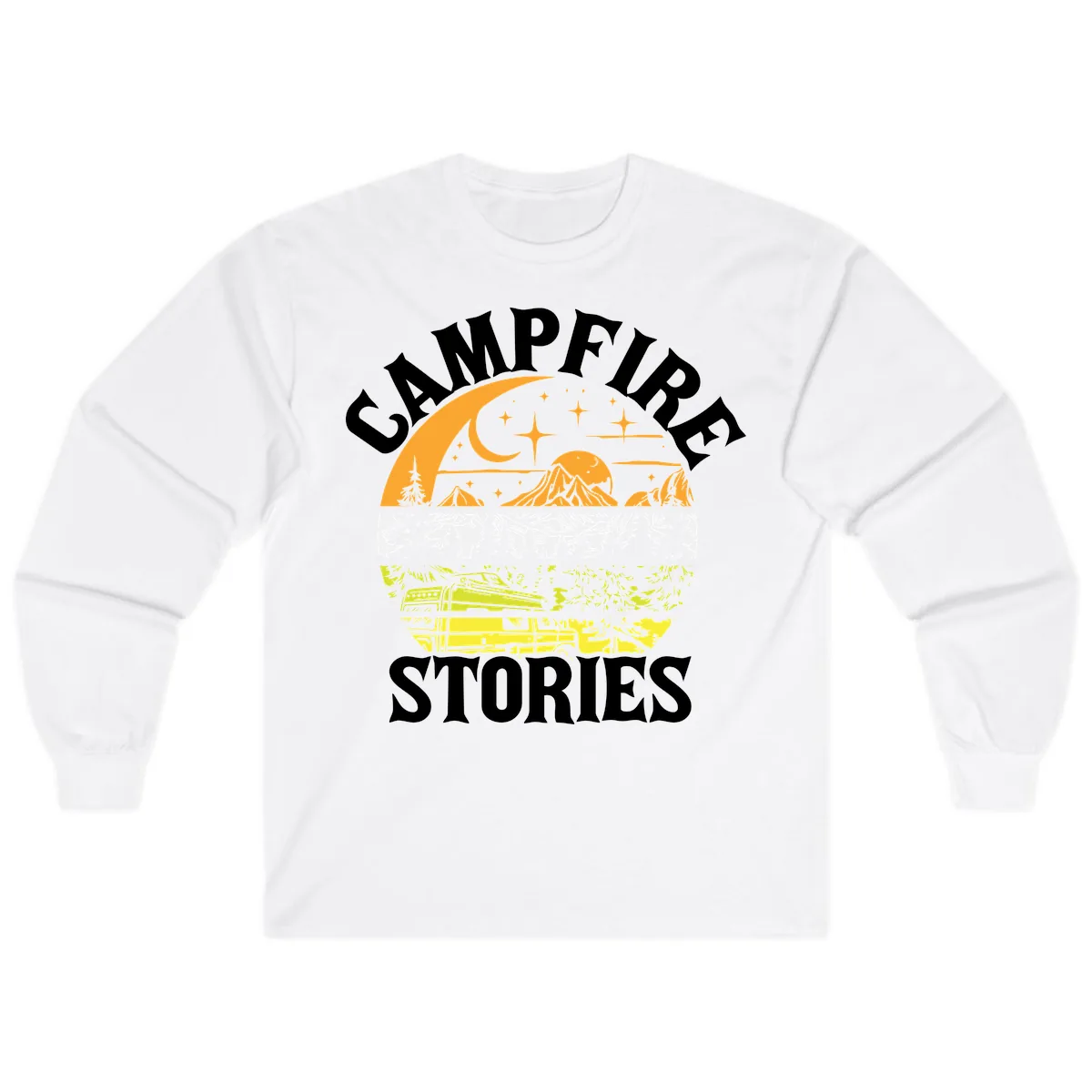 Campfire Stories Night Sky Long Sleeve in White