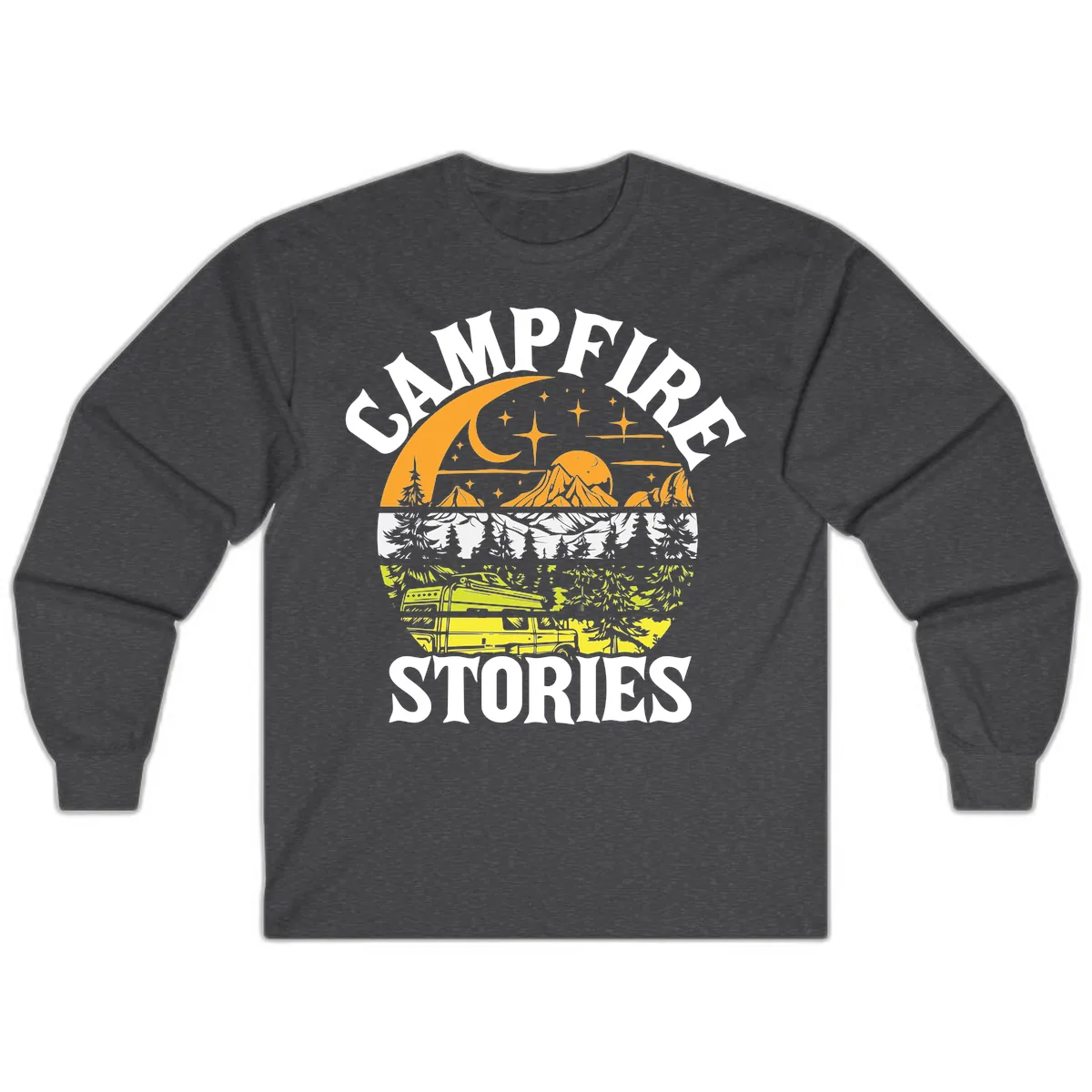 Campfire Stories Night Sky Long Sleeve in Dark Heather