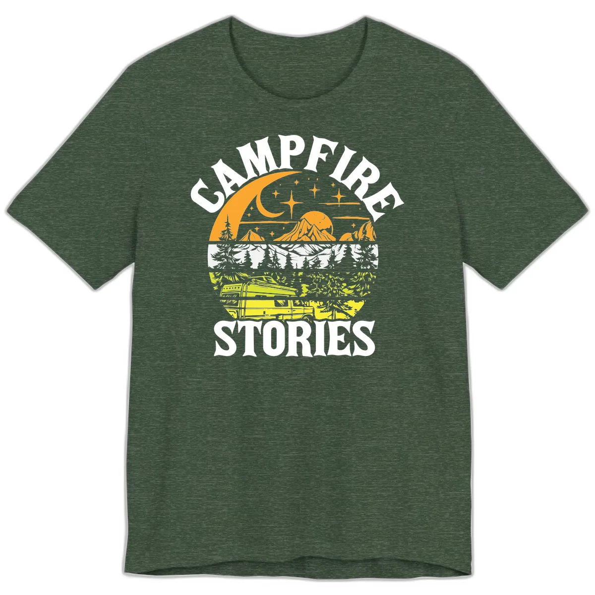 Campfire Stories Night Sky Premium T-Shirt in Heather Forest