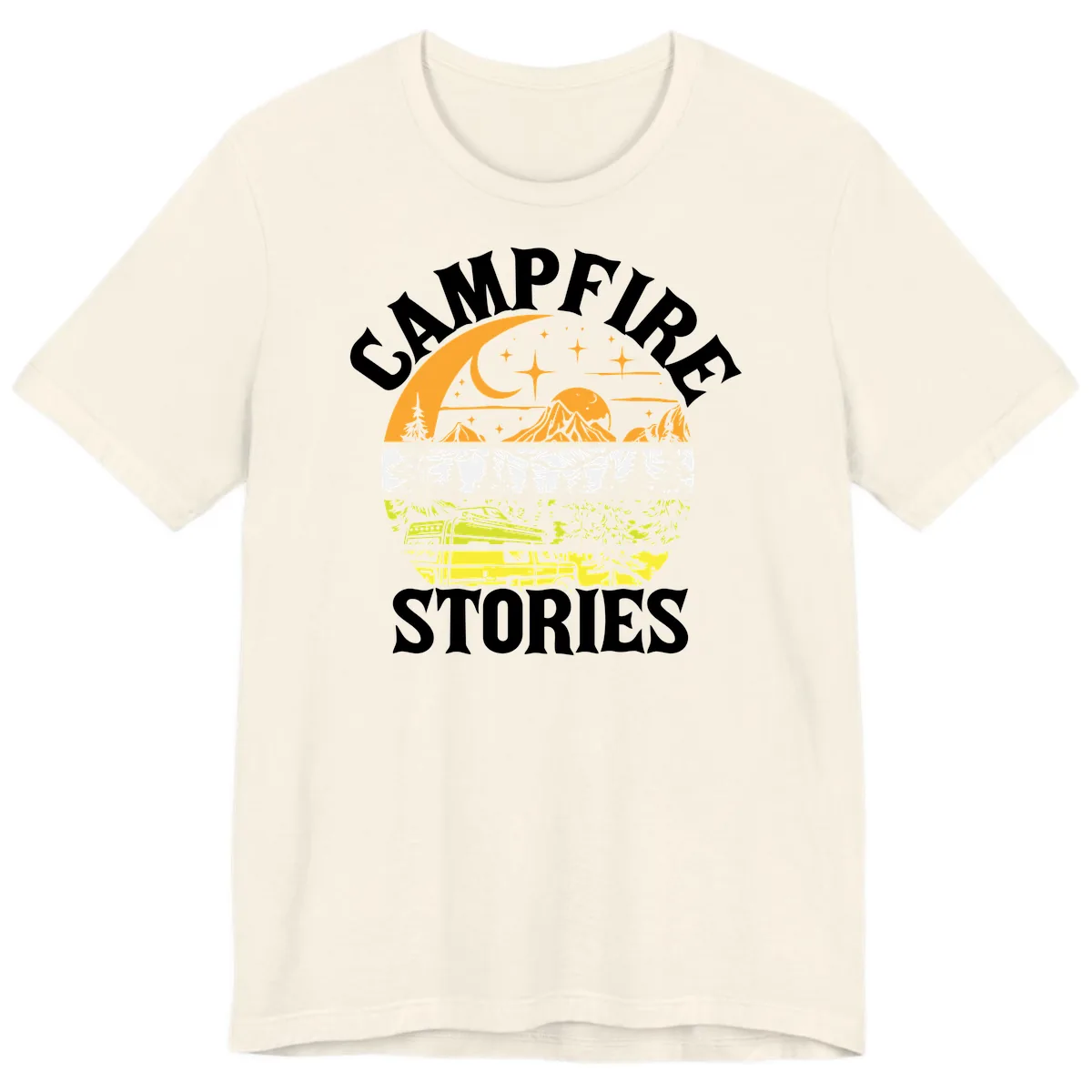 Campfire Stories Night Sky Premium T-Shirt in Natural