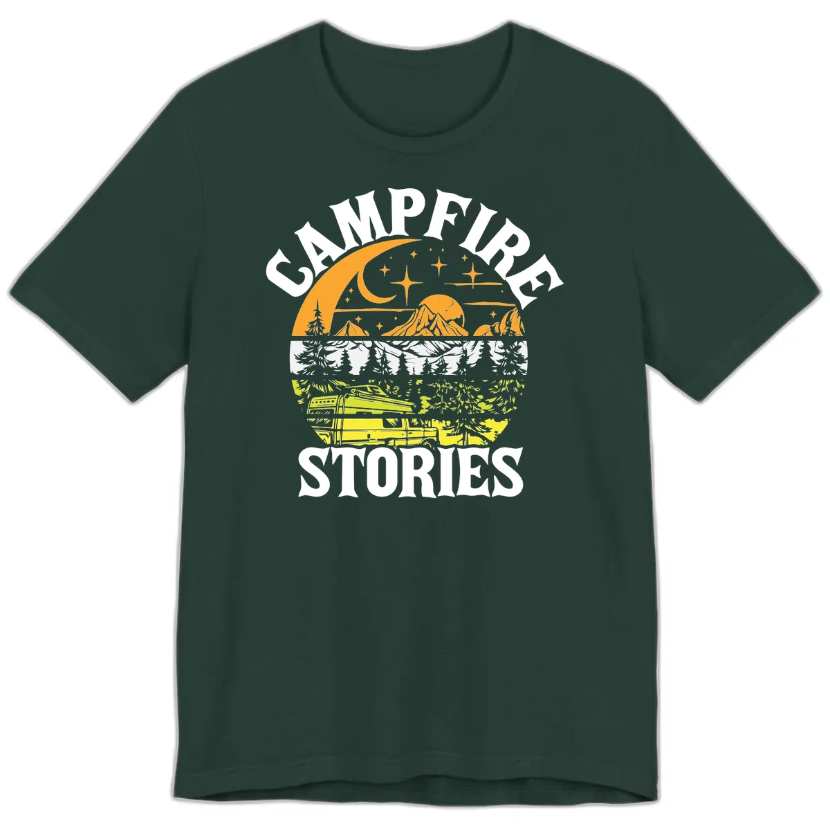 Campfire Stories Night Sky Premium T-Shirt in Forest