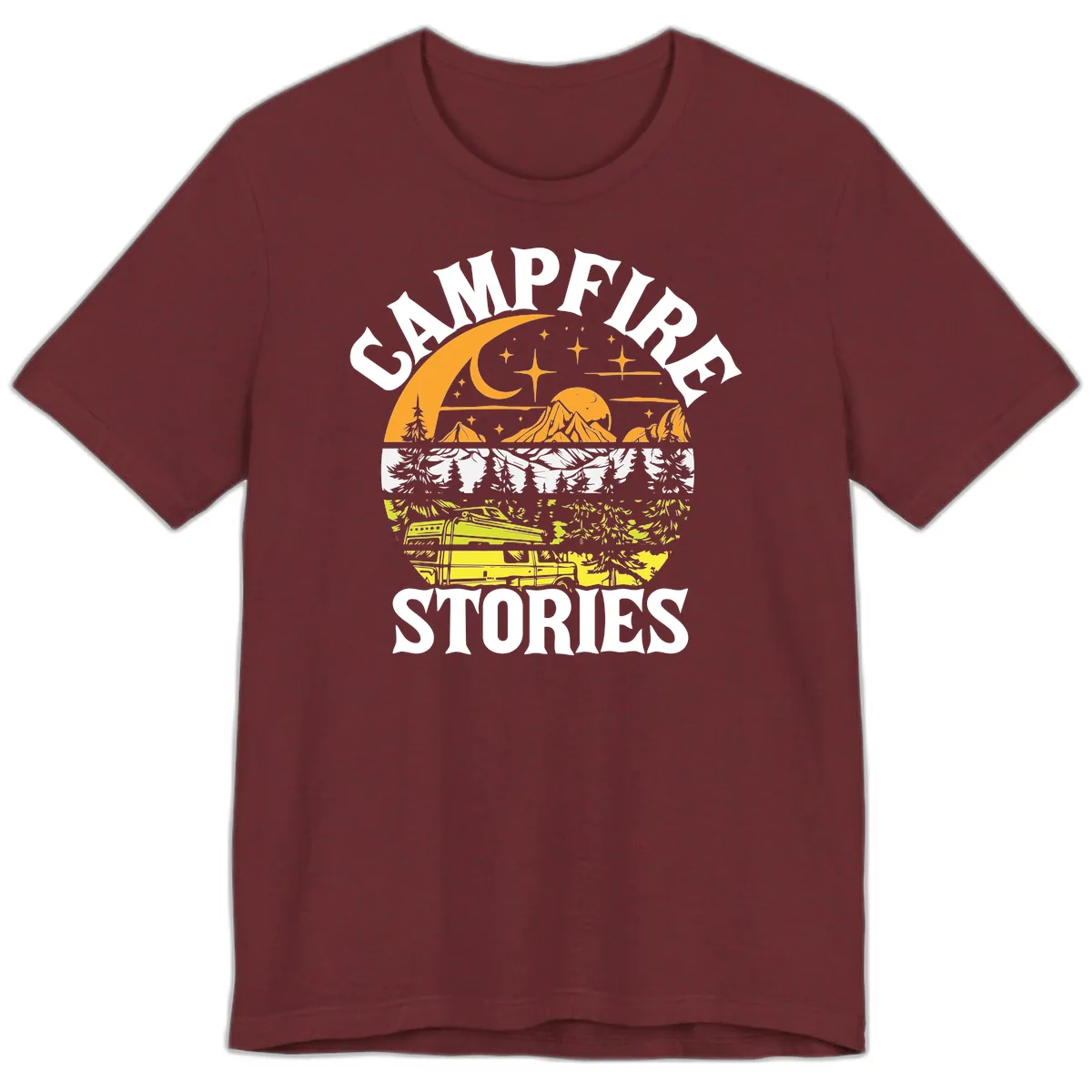 Campfire Stories Night Sky Premium T-Shirt in Heather Cardinal