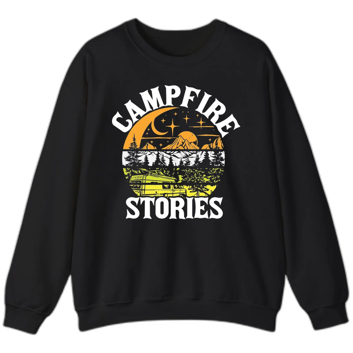 Campfire Stories Night Sky Sweatshirt in Black