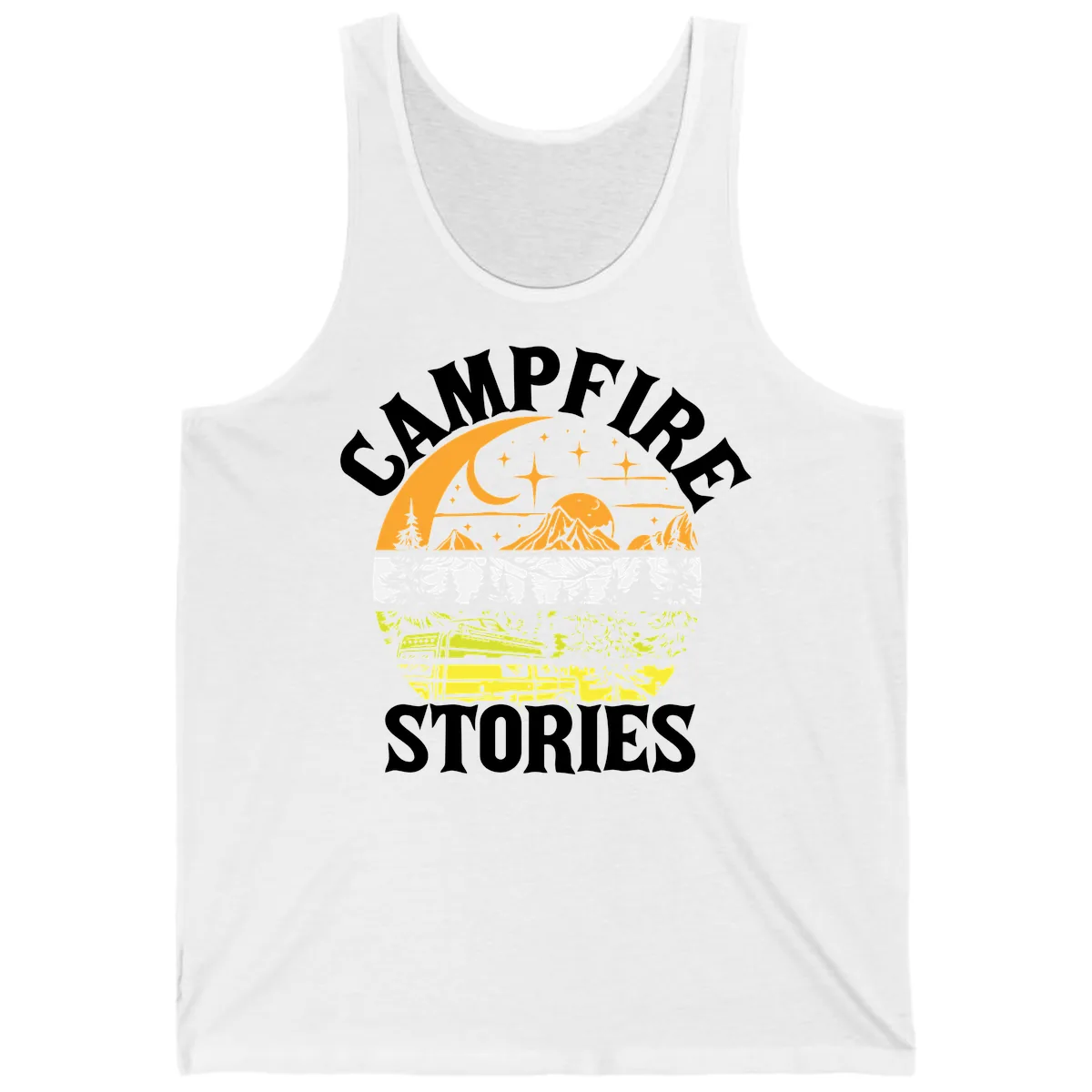 Campfire Stories Night Sky Tank in White