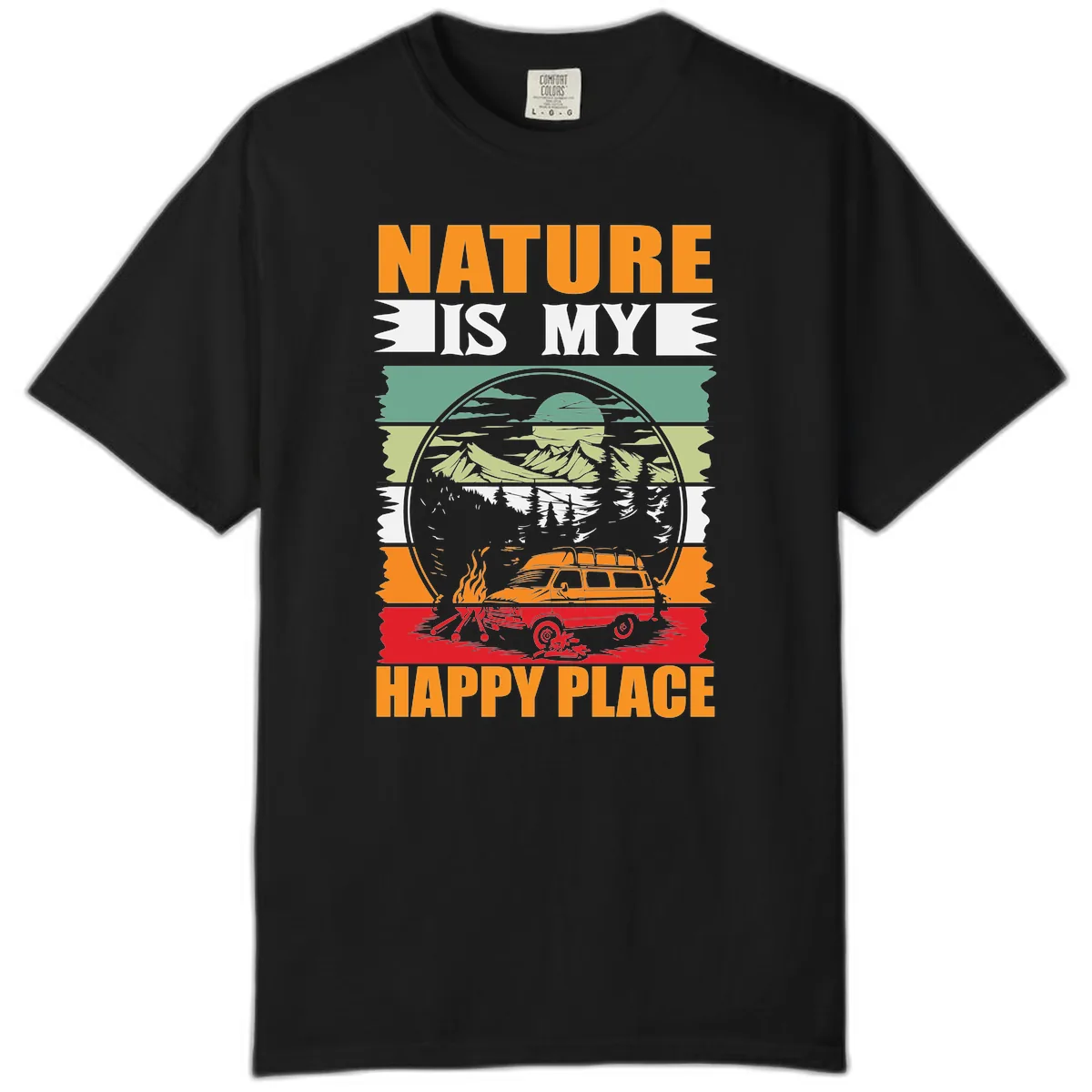 Nature Is My Happy Place Comfort Color in Black