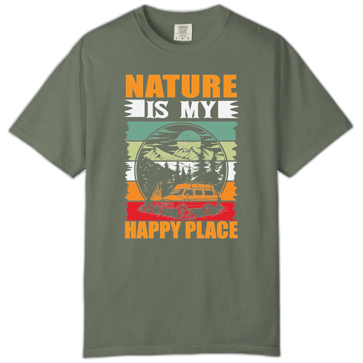 Nature Is My Happy Place Comfort Color in Moss