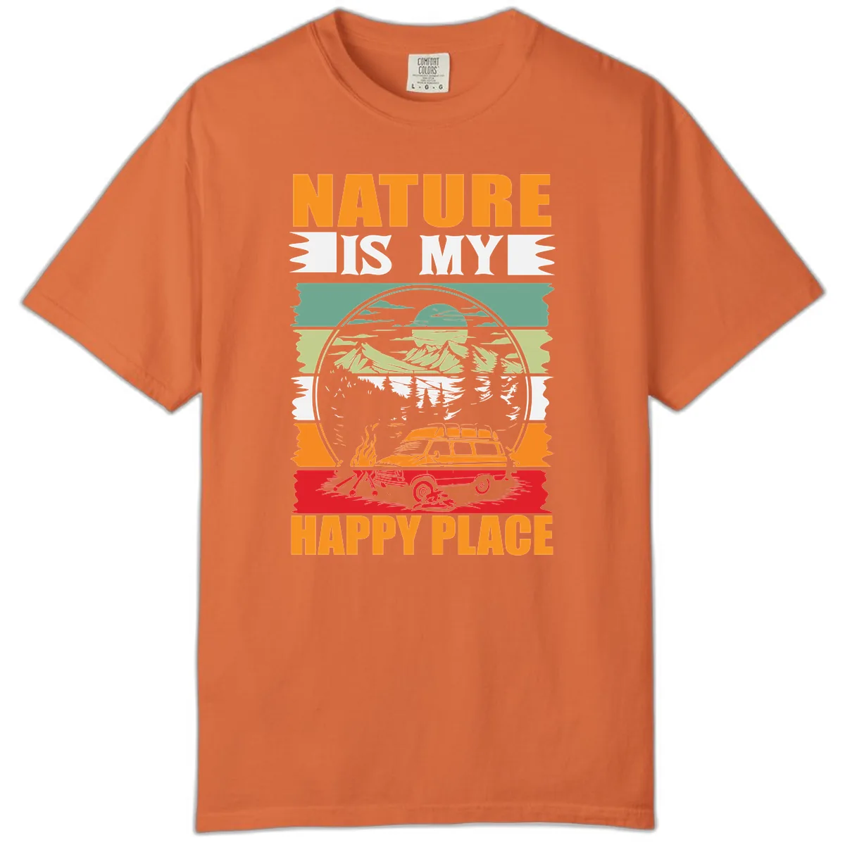 Nature Is My Happy Place Comfort Color in Burnt Orange
