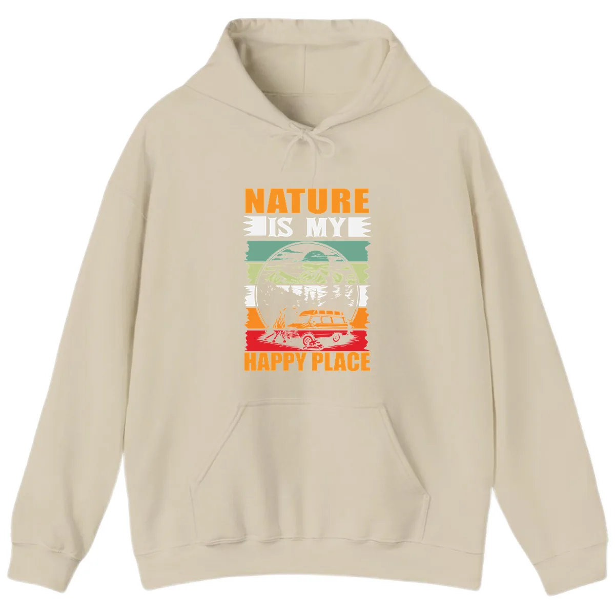 Nature Is My Happy Place Hoodie in Sand