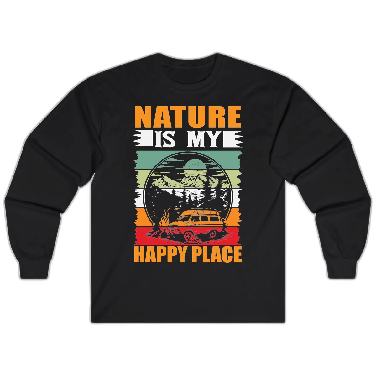 Nature Is My Happy Place Long Sleeve in Black