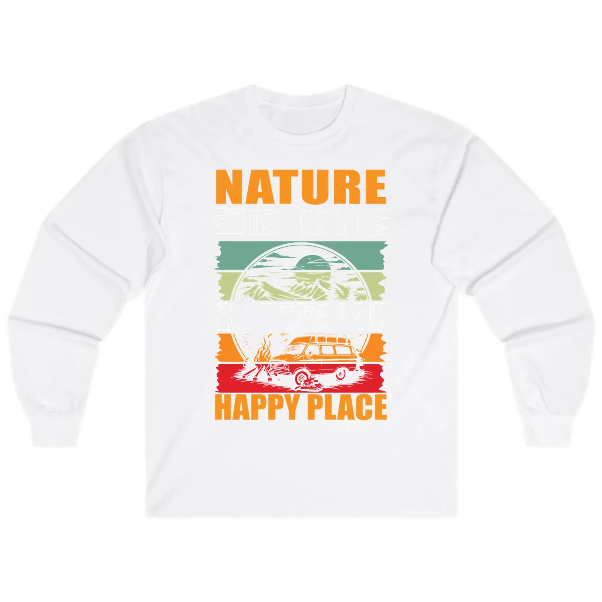 Nature Is My Happy Place Long Sleeve in White