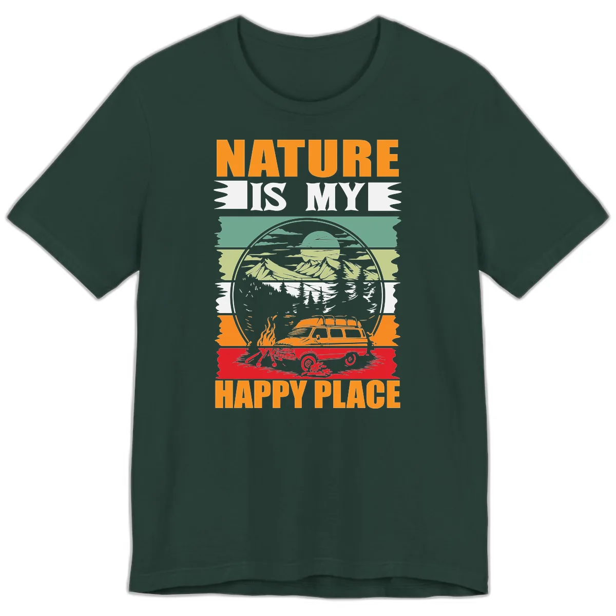 Nature Is My Happy Place Premium T-Shirt in Forest