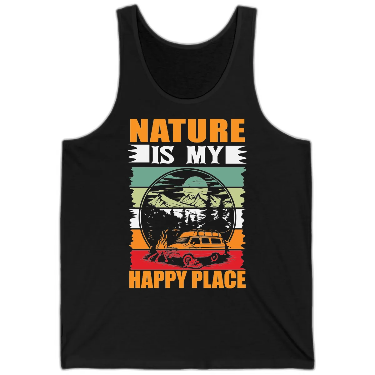 Nature Is My Happy Place Tank in Black