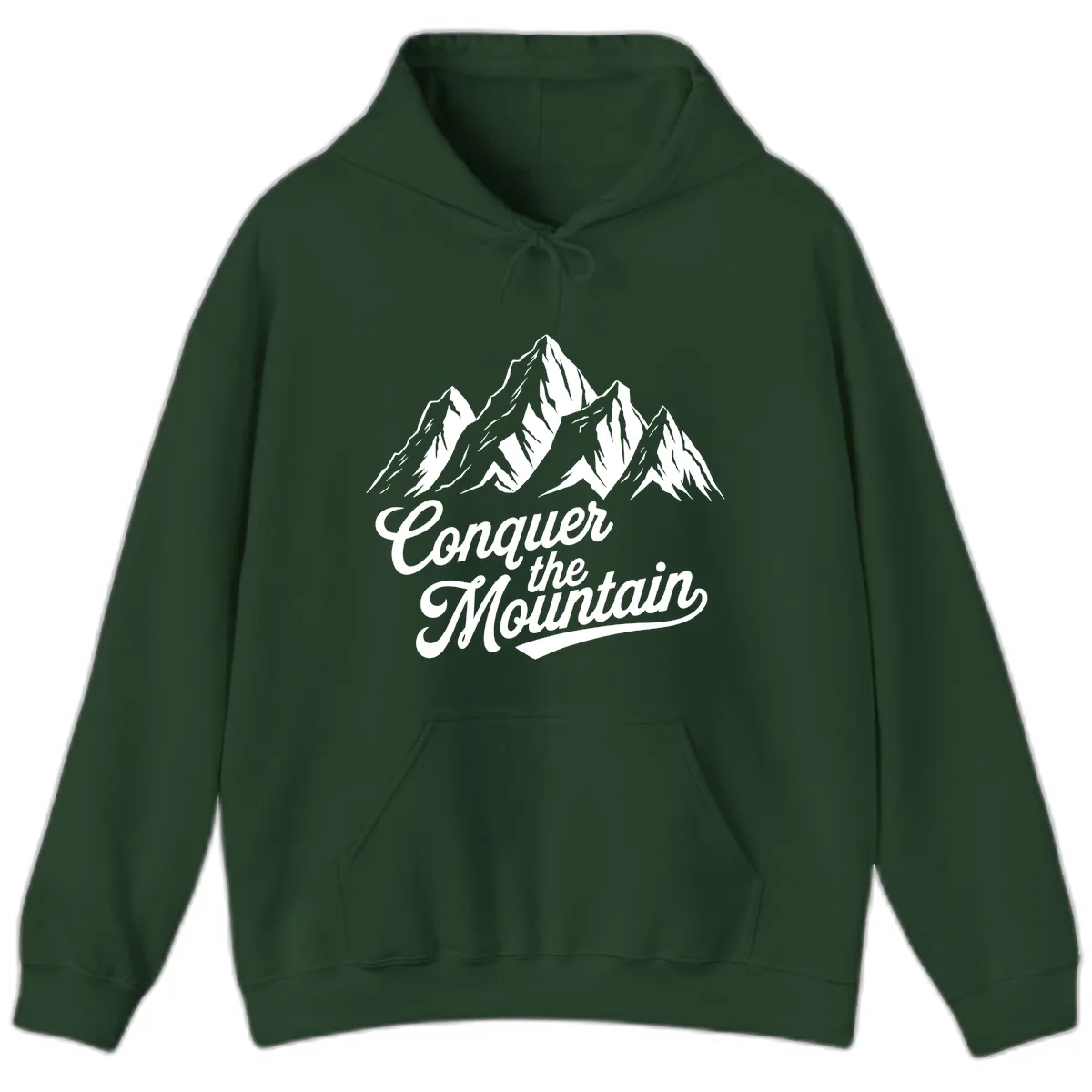 Conquer The Mountain Hoodie in Forest Green