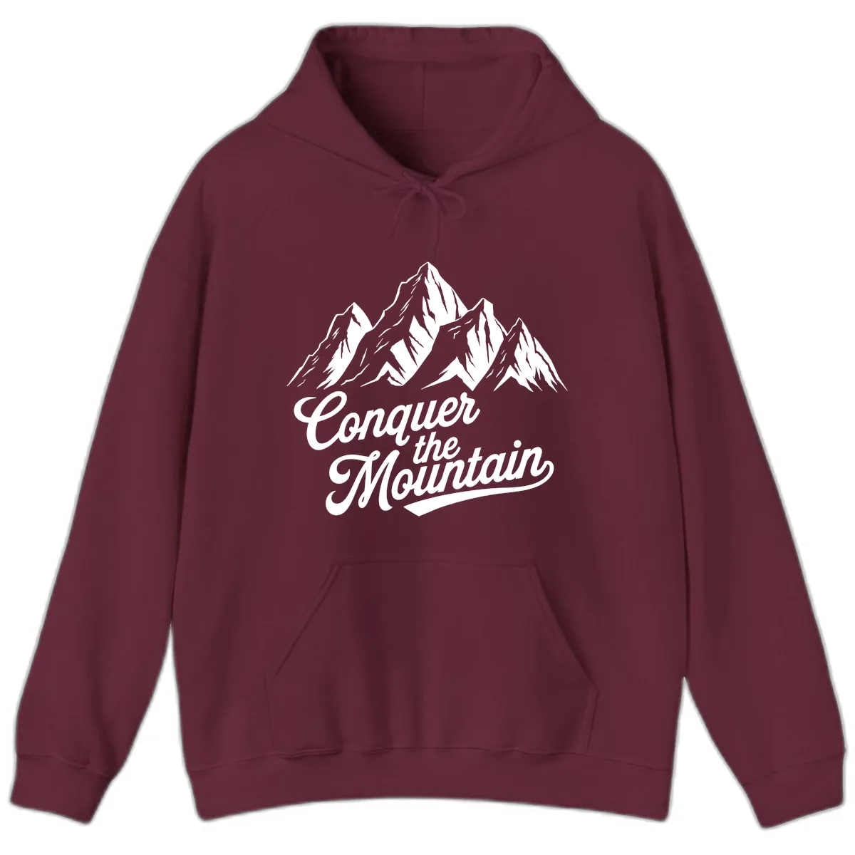Conquer The Mountain Hoodie in Maroon