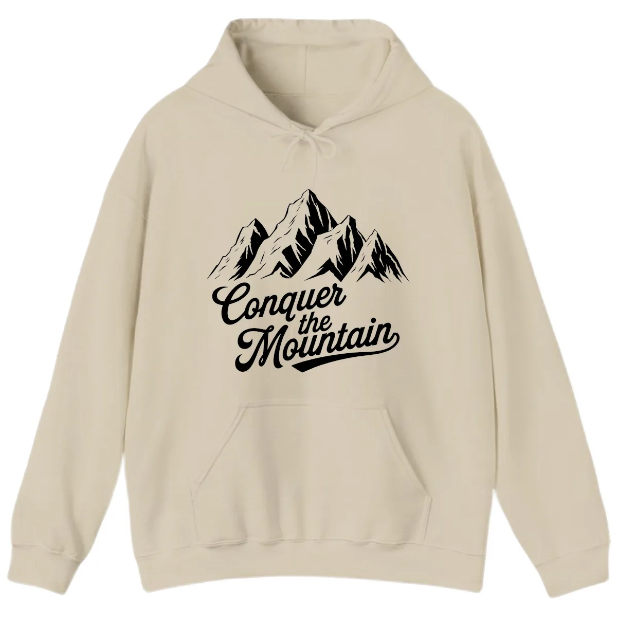 Conquer The Mountain Hoodie in Sand