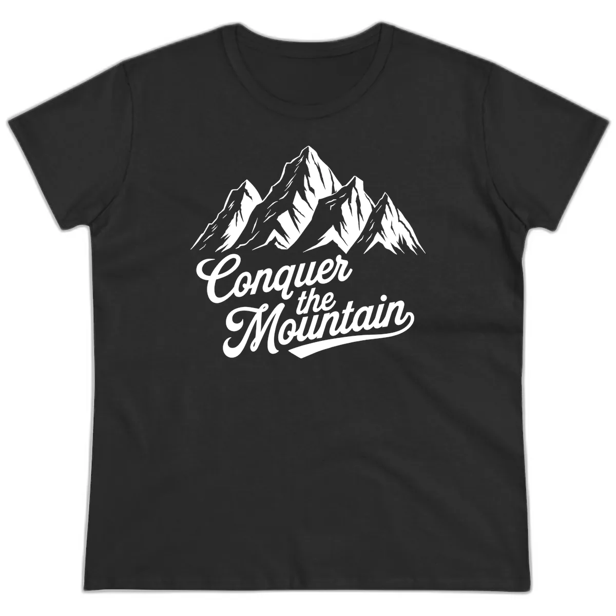 Conquer The Mountain Ladies Tee in Black