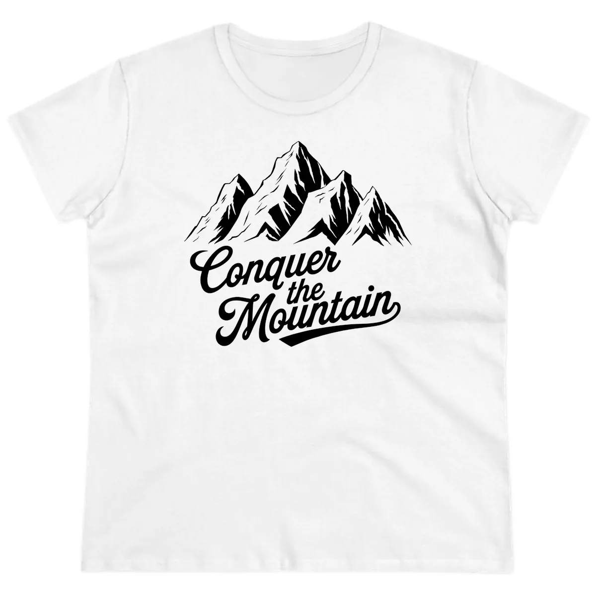 Conquer The Mountain Ladies Tee in White