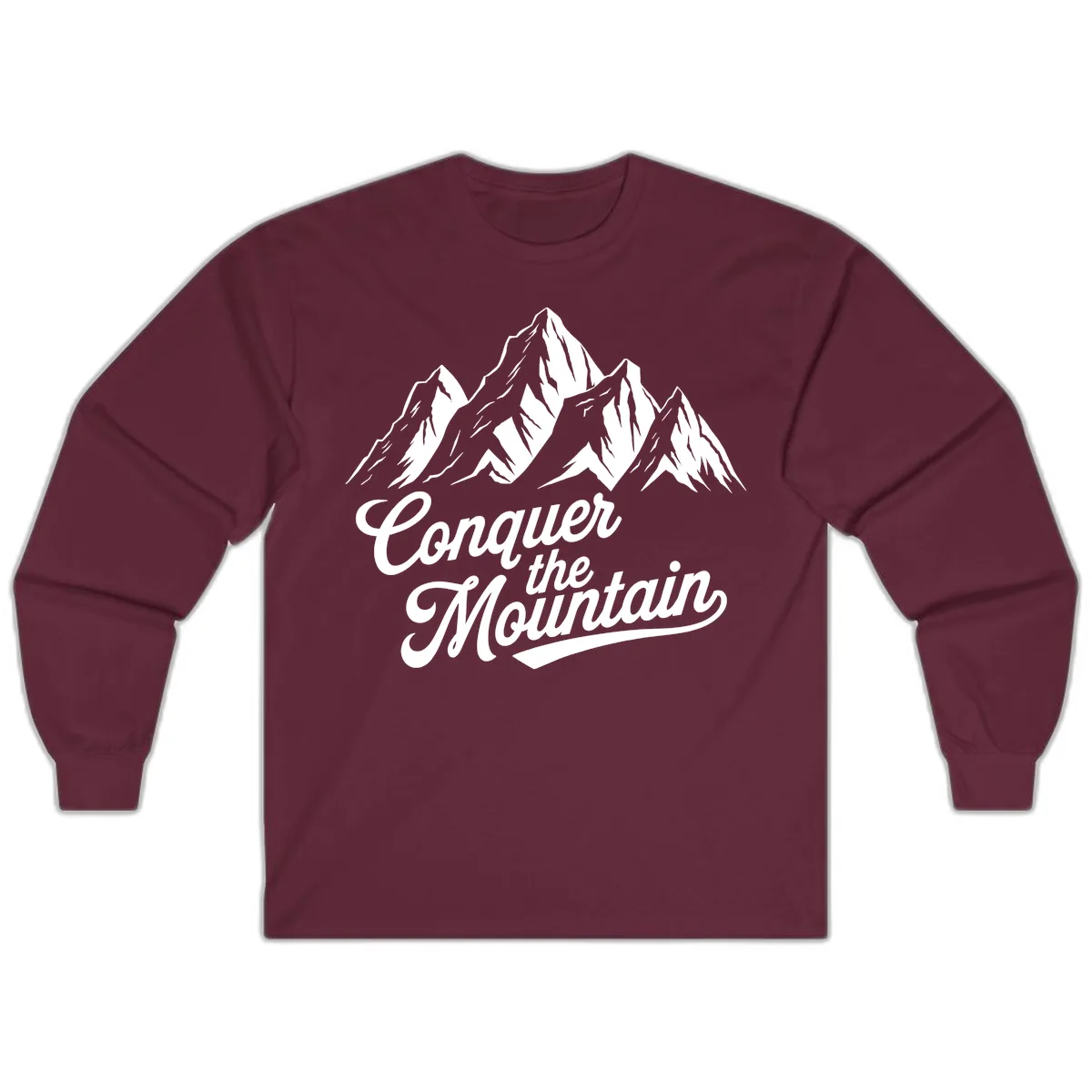 Conquer The Mountain Long Sleeve in Maroon