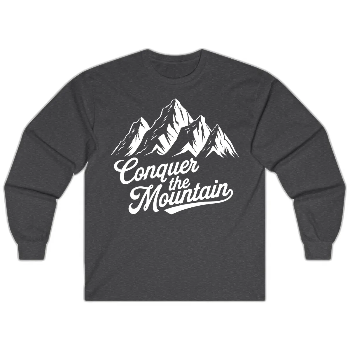 Conquer The Mountain Long Sleeve in Dark Heather